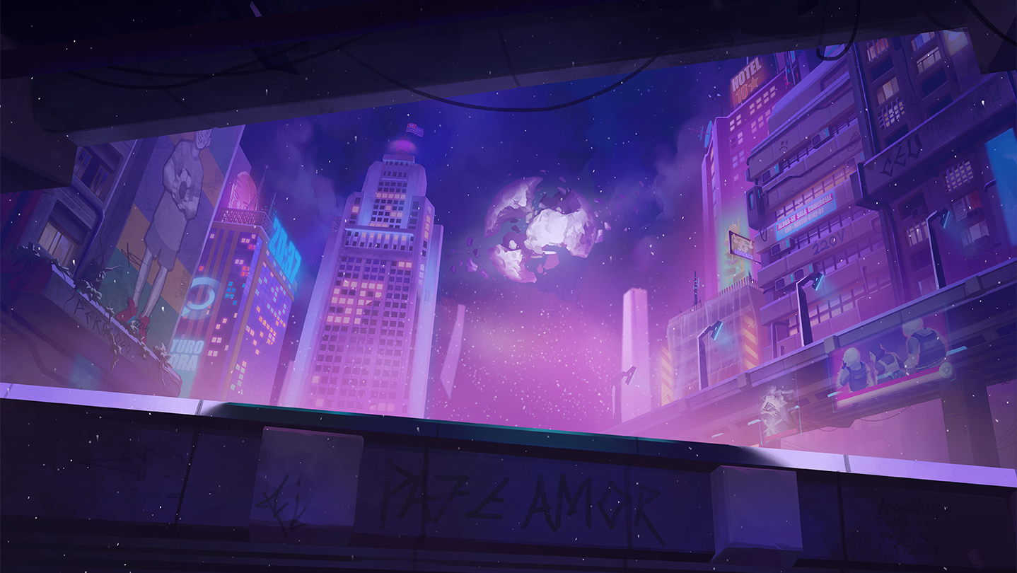 Arte de fundo oficial da página de Sky Dust na Steam