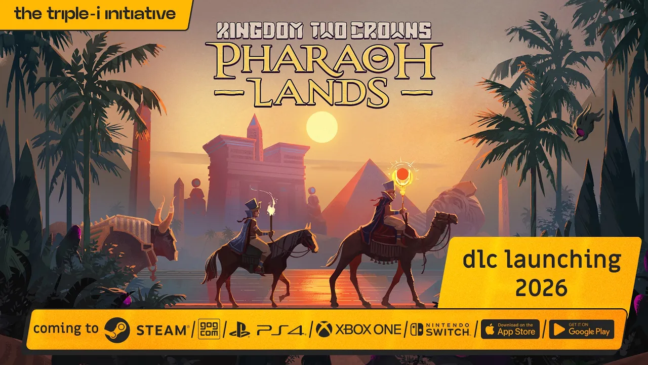 Cena de Kingdom Two Crowns: Pharaoh Lands, anunciado no Triple-i Initiative de outubro de 2026